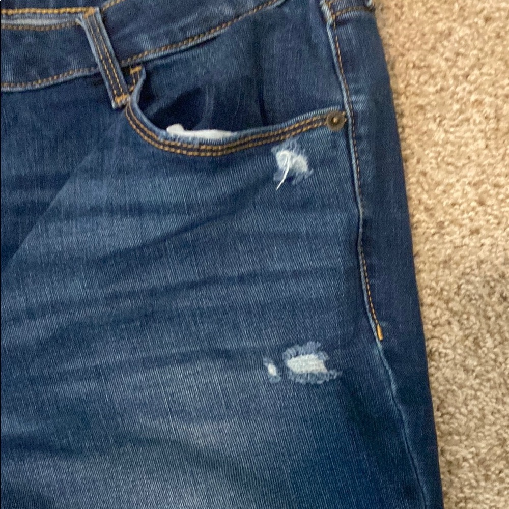 Old Navy Blue Skinny Jeans with Distressed Details - Picture 6 of 8